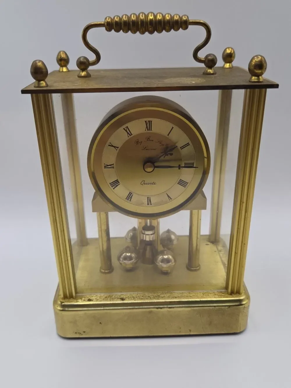 Classic London Clock Co. Brass Glass Mantel Carriage Clock Quartz Not Working